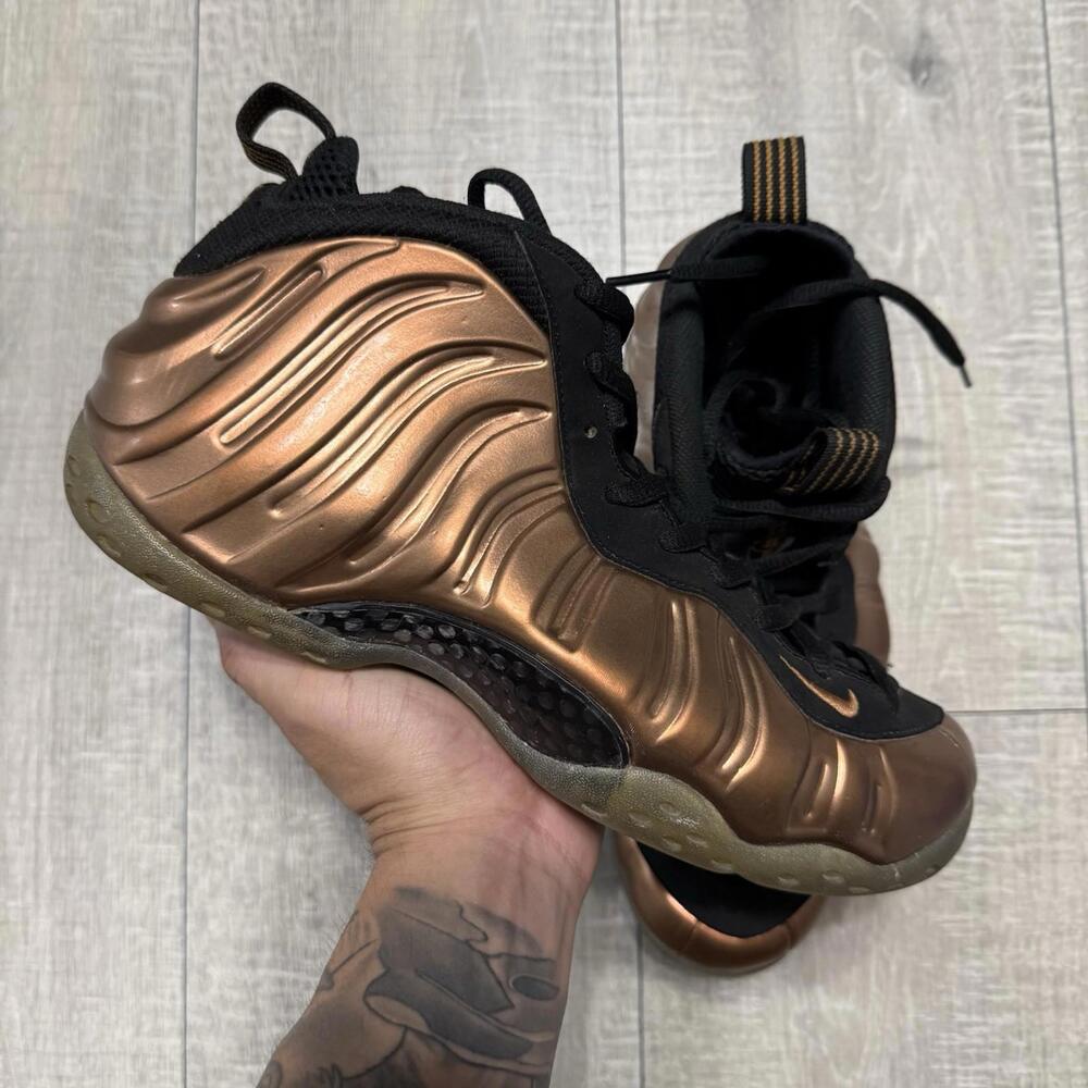 Nike Air Foamposite One Copper Gold Black Sneakers 314996-007 Size 8 Men
